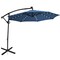 Costway 10FT Patio Offset Umbrella Solar Powered LED 360Degree Rotation Aluminum Blue